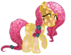 Size: 3500x2689 | Tagged: safe, artist:luuandherdraws, derpibooru import, fluttershy, crystallized, eyes closed, simple background, solo, transparent background, vector