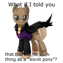 Size: 1500x1500 | Tagged: cloak, clothes, derpibooru import, ear fluff, fluffy, frown, glare, glasses, looking at you, meme, morpheus, ponified, safe, serious face, simple background, solo, suit, the matrix, transparent background, unshorn fetlocks, vector, what if i told you, worst pony