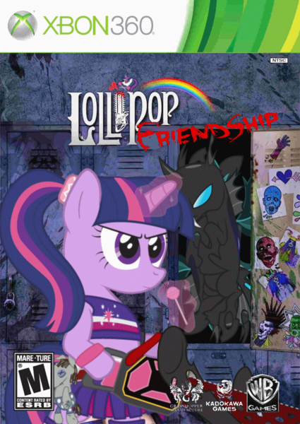 Size: 709x1000 | Tagged: artist:dipi11, artist:dm29, artist:nickyv917, artist:zutheskunk edits, changeling, derpibooru import, lollipop chainsaw, safe, solo, tara strong, twilight sparkle