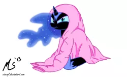 Size: 1000x604 | Tagged: angry, artist:ciscoql, clothes, cute, derpibooru import, filly, frown, glare, hoodie, looking at you, nightmare moon, nightmare woon, pouting, safe, seething, sitting, solo