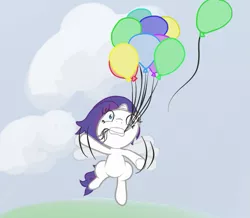 Size: 1005x877 | Tagged: artist:evetssteve, balloon, derpibooru import, filly, flying, pinkity, safe, solo