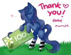 Size: 1280x983 | Tagged: aki, artist:ask-aki-pony, clothes, crying, derpibooru import, heart, oc, safe, socks, solo, striped socks, thank you, unofficial characters only