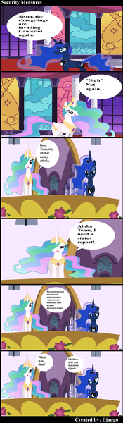 Size: 1900x6516 | Tagged: artist:django, comic, evabriged, princess celestia, princess luna, russian, safe