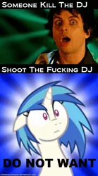 Size: 480x864 | Tagged: billie joe armstrong, derpibooru import, do not want, green day, joke, kill the dj, lyrics, reaction image, semi-grimdark, surprised, swearing, uno, vinyl scratch, vulgar