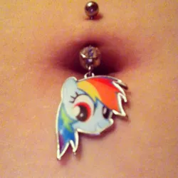 Size: 612x612 | Tagged: safe, derpibooru import, rainbow dash, human, belly button, bellyring, irl, irl human, photo, piercing, solo