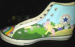 Size: 600x382 | Tagged: artist:gamergirl84244, converse, derpibooru import, fluttershy, photo, safe, sheep, shoes