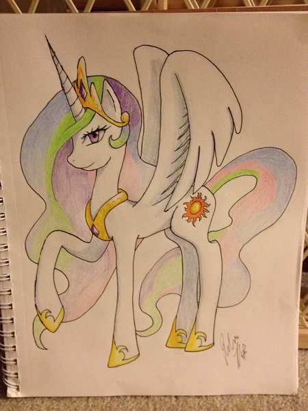 Size: 2448x3264 | Tagged: artist:musouhinotori, derpibooru import, princess celestia, safe, sketchbook, solo, traditional art