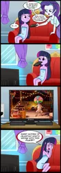 Size: 713x2000 | Tagged: safe, artist:madmax, derpibooru import, edit, rarity, twilight sparkle, human, equestria girls, afro circus, circus afro, comic, exploitable meme, meme, obligatory pony, tv meme, what's wrong with this place