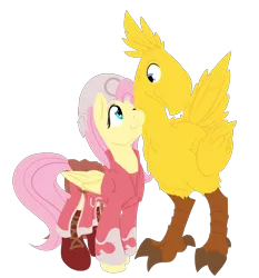 Size: 2700x2900 | Tagged: artist:geomancing, chocobo, derpibooru import, final fantasy, final fantasy tactics, fluttershy, mediator, safe