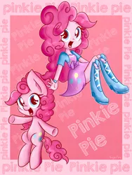 Size: 3000x4000 | Tagged: safe, artist:anggrc, derpibooru import, pinkie pie, equestria girls, cute, diapinkes, duality, high res, human ponidox, looking at you, open mouth, smiling