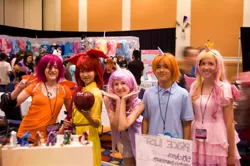 Size: 1200x798 | Tagged: apple bloom, artist alley, artist needed, convention, cosplay, cutie mark crusaders, derpibooru import, human, irl, irl human, photo, princess cadance, safe, scootaloo, snips, source needed, sweetie belle