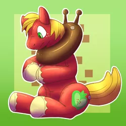 Size: 1200x1200 | Tagged: safe, artist:rawr, derpibooru import, big macintosh, earth pony, inflatable pony, pony, cute, inanimate tf, inflatable, macabetes, male, pool toy, solo, stallion
