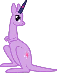 Size: 1057x1344 | Tagged: derpibooru import, forced meme, kangaroo, kangaroonicorn, meme, missing pouch, safe, solo, species swap, twilight sparkle, wat