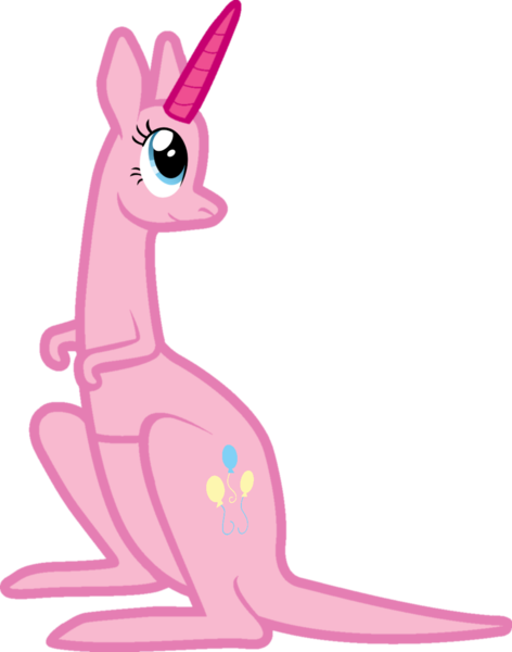 Size: 1057x1344 | Tagged: derpibooru import, forced meme, kangaroo, kangaroonicorn, meme, pinkie pie, safe, solo, species swap, wat