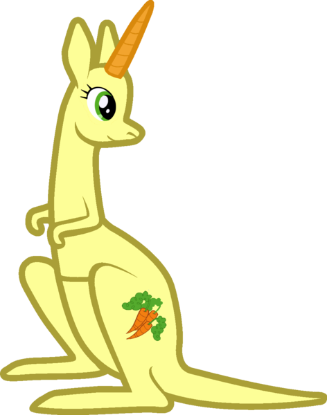 Size: 1057x1344 | Tagged: carrot top, derpibooru import, forced meme, golden harvest, kangaroo, kangaroonicorn, meme, safe, solo, species swap, wat