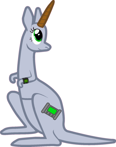 Size: 1057x1344 | Tagged: cutie mark, derpibooru import, fallout equestria, female, forced meme, kangaroo, kangaroonicorn, meme, oc, oc:littlepip, pipbuck, safe, simple background, solo, species swap, transparent background, unofficial characters only, wat