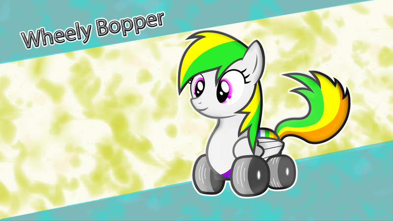 Size: 1920x1080 | Tagged: artist:marcosms88, derpibooru import, oc, oc:wheely bopper, original species, safe, solo, unofficial characters only, wallpaper, wheelpone