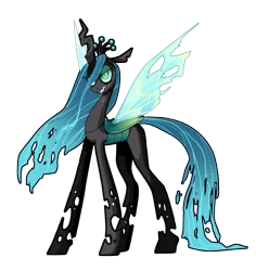 Size: 2384x2521 | Tagged: safe, artist:frogbians, derpibooru import, queen chrysalis, changeling, changeling queen, evil grin, female, grin, image, png, simple background, smiling, solo, transparent background