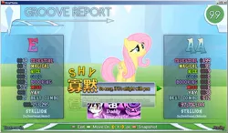 Size: 1075x627 | Tagged: derpibooru import, fluttershy, safe, solo, stepmania, trotmania, vector