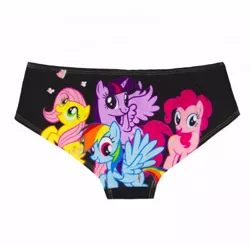 Size: 390x390 | Tagged: safe, derpibooru import, official, fluttershy, pinkie pie, rainbow dash, twilight sparkle, twilight sparkle (alicorn), alicorn, pony, clothes, female, mare, panties, special face, twiface, underwear