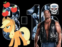 Size: 1024x768 | Tagged: applejack, derpibooru import, safe, stone cold steve austin, wallpaper, wwe, wwf