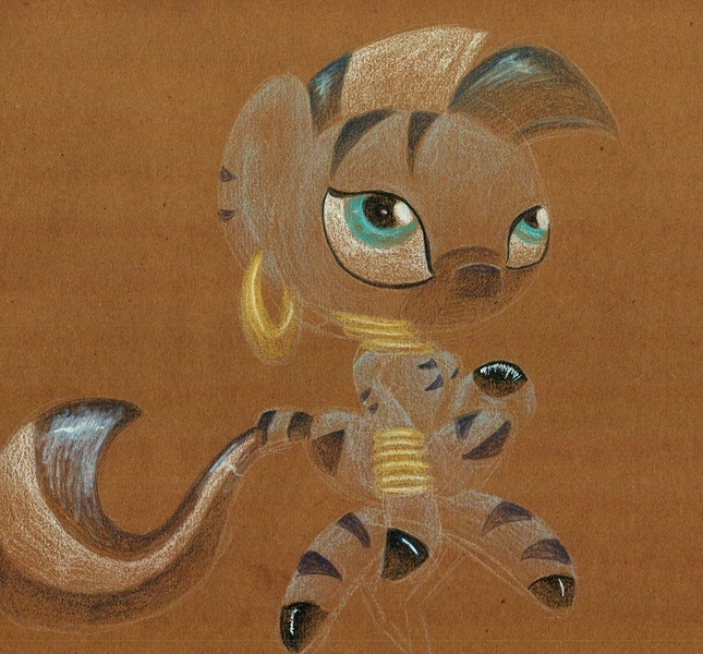 Size: 881x820 | Tagged: artist:getchanoodlewet, derpibooru import, safe, sitting, solo, traditional art, zebra, zecora