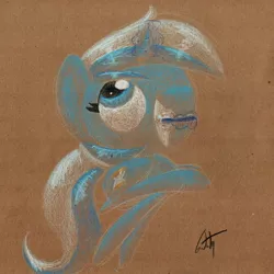 Size: 820x820 | Tagged: artist:getchanoodlewet, derpibooru import, minuette, safe, solo, toothbrush, traditional art