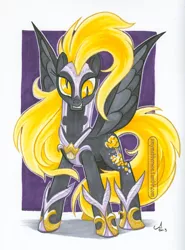 Size: 592x800 | Tagged: safe, artist:amy mebberson, derpibooru import, derpy hooves, pegasus, pony, corrupted, female, mare, nightmare, nightmare derpy, nightmarified, solo