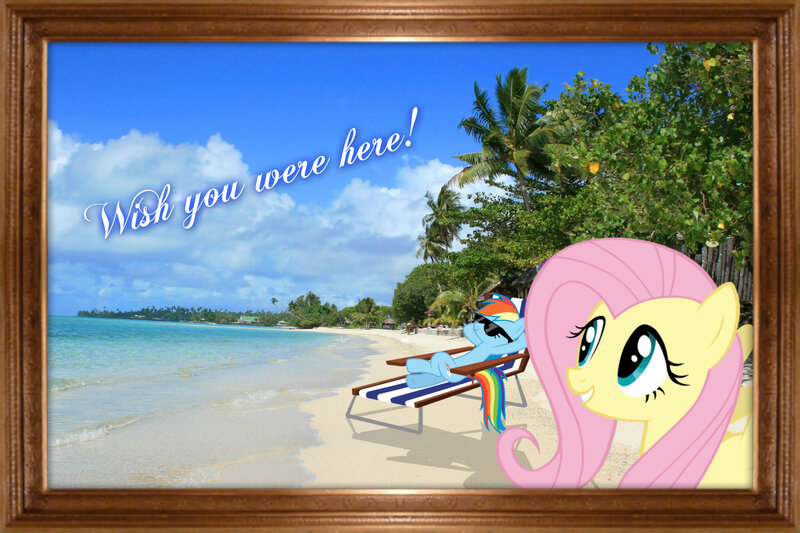 267570 Artist Paris7500 Beach Chair Derpibooru Import Fluttershy Frame Irl Photo Ponies In Real Life Rainbow Dash Safe Shadow Vector Twibooru