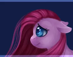 Size: 708x548 | Tagged: safe, artist:ghst-qn, derpibooru import, pinkie pie, earth pony, pony, bust, colored pupils, floppy ears, pinkamena diane pie, portrait, profile, sad, solo