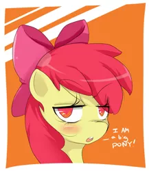 Size: 800x920 | Tagged: safe, artist:stalemeat, derpibooru import, apple bloom, earth pony, pony, bust, colored pupils, i am a big pony, portrait, solo