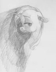 Size: 929x1200 | Tagged: safe, artist:wolfiedrawie, derpibooru import, trixie, pony, unicorn, female, mare, monochrome, solo, traditional art