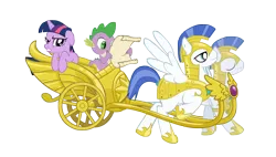 Size: 5000x2837 | Tagged: absurd resolution, artist:ak71, chariot, derpibooru import, royal guard, safe, simple background, spike, transparent background, twilight sparkle, vector