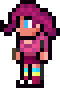 Size: 60x88 | Tagged: barely pony related, derpibooru import, expy, lowres, party girl, pinkie pie, pixel art, pony cameo, pony reference, possibly pony related, safe, simple background, solo, sprite, terraria, transparent background