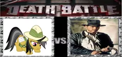 Size: 944x441 | Tagged: artist:cyndaquil123, daring do, death battle, derpibooru import, indiana jones, meme, safe