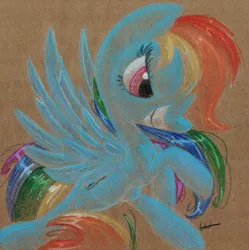 Size: 788x792 | Tagged: safe, artist:getchanoodlewet, derpibooru import, rainbow dash, solo, traditional art