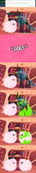 Size: 650x3125 | Tagged: artist:mixermike622, body swap, comic, derpibooru import, golden oaks library, oc, oc:fluffle puff, queen chrysalis, roundabout, safe, transformation, tumblr, tumblr:ask fluffle puff