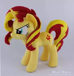 Size: 2274x2320 | Tagged: safe, artist:zizzaz, derpibooru import, sunset shimmer, pony, determined, irl, photo, plushie