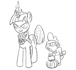 Size: 1116x1035 | Tagged: artist:rubrony, derpibooru import, halloween, monochrome, safe, spike, twilight sparkle