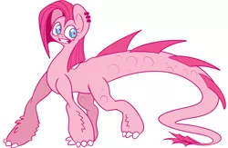 Size: 1210x790 | Tagged: artist:extradan, derpibooru import, dragon, pinkamena diane pie, pinkiedragon, pinkie pie, punkamena, safe, simple background, solo, species swap, white background