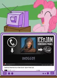 Size: 563x771 | Tagged: derpibooru import, exploitable meme, icenjam, meme, obligatory pony, pinkie pie, prank, prank call, safe, septimus signus, skyrim, the elder scrolls, tv meme