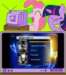 Size: 683x771 | Tagged: derpibooru import, epic fail, exploitable meme, facehoof, fail, laughing, meme, mixed reactions, obligatory pony, pinkie pie, safe, tv meme, twilight sparkle