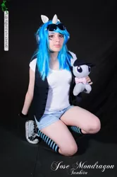 Size: 491x740 | Tagged: artist needed, cosplay, derpibooru import, human, irl, irl human, octavia melody, photo, plushie, safe, solo, vinyl scratch