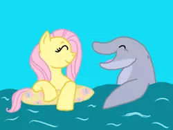 Size: 640x480 | Tagged: artist:fairiedragon999, derpibooru import, dolphin, fluttershy, ocean, safe