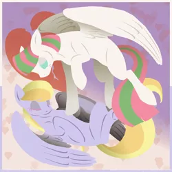 Size: 800x800 | Tagged: artist:inuhoshi-to-darkpen, blossomforth, cloudforth, cloud kicker, fanfic:the life and times of a winning pony, female, lesbian, safe, shipping, winningverse