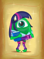 Size: 778x1028 | Tagged: safe, artist:cartuneslover16, derpibooru import, twilight sparkle, equestria girls, crossdressing, crossover, dafuq, mike wazowski, monsters inc., monsters university