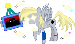 Size: 1073x628 | Tagged: safe, artist:jeraldkintobor, derpibooru import, derpy hooves, pegasus, pony, crossover, doctor eggman, experiment, female, mare, simple background, solo, sonic the hedgehog (series), transparent background, vector