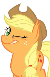 Size: 3000x4578 | Tagged: safe, artist:zee66, derpibooru import, applejack, bat pony, pony, wingless bat pony, bat ponified, simple background, slit eyes, solo, transparent background, vector, wink