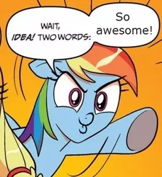 Size: 334x366 | Tagged: crossing the memes, dashface, derpibooru import, edit, exploitable meme, meme, memeception, rainbow dash, safe, so awesome, two words meme