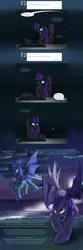 Size: 1280x3849 | Tagged: safe, artist:sevireth, derpibooru import, oc, oc:nyx, alicorn, bat pony, pony, armor, ask, chair, ear tufts, female, flying, frown, glare, grin, keyboard, looking at you, looking up, male, mare, night guard, older, open mouth, sharp teeth, sitting, smiling, smirk, speech bubble, spread wings, stallion, teeth, text, tumblr, wings